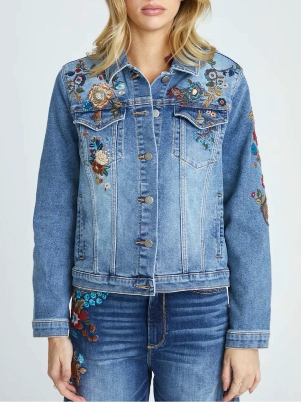 Driftwood Denim Jacket “Varsity Vines”  size M NWT